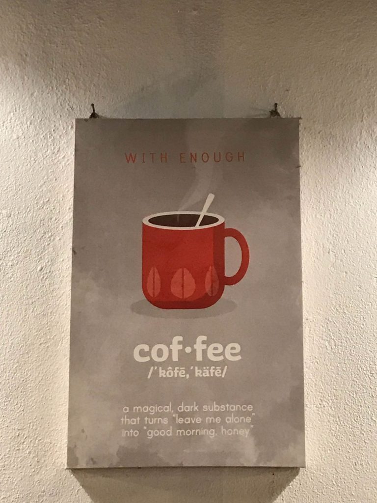 Coffee definition frame at De Bois wall 