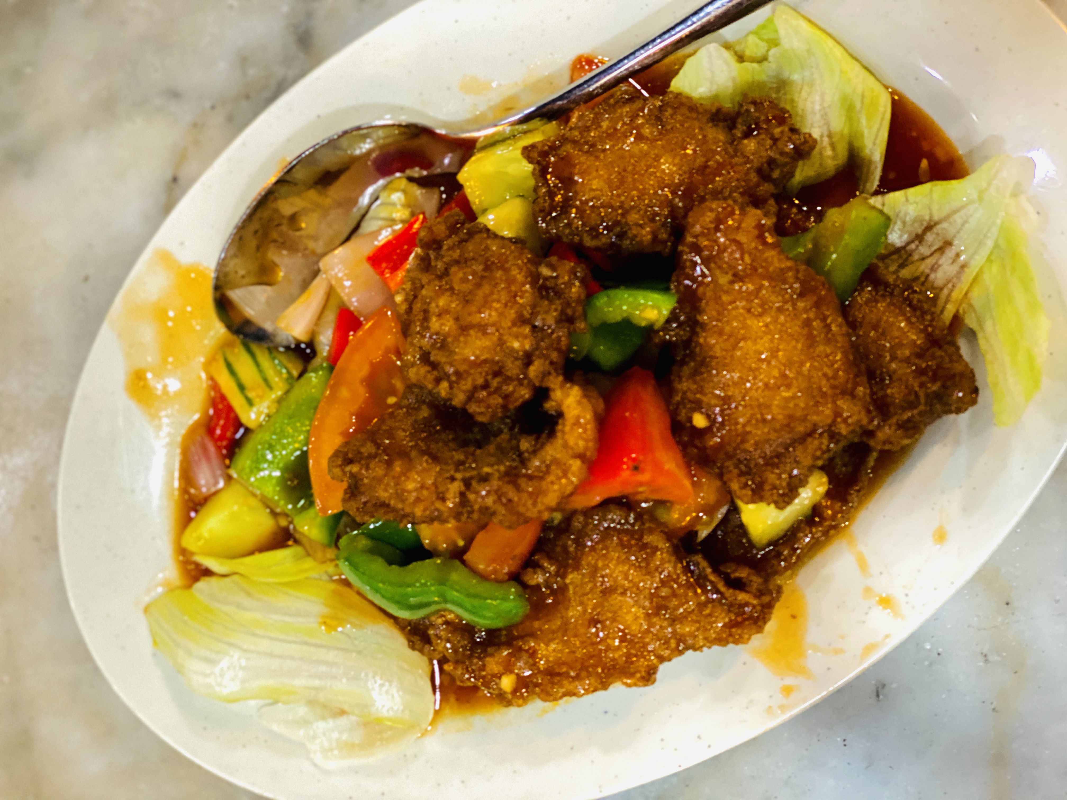 Ipoh Hainan Chicken Rice Sweet and sour sliced fish